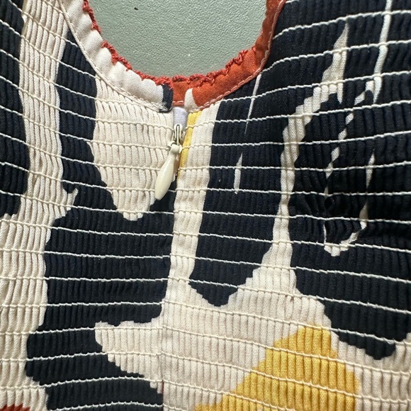 Abstract Print Blouse in Red, Black, and Yellow - Picture 8 of 10